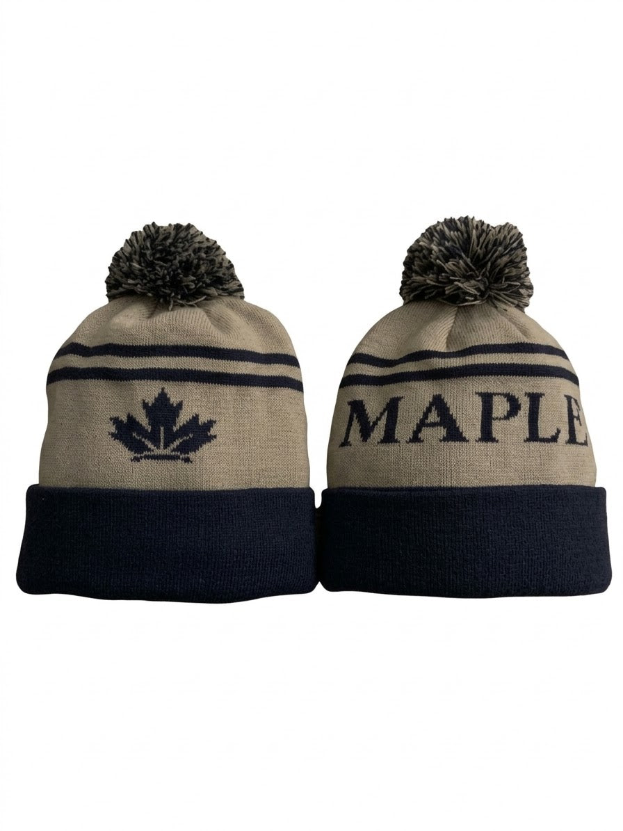 Pre-Order Grey & Navy V1 Knit Bobble Hat NOW