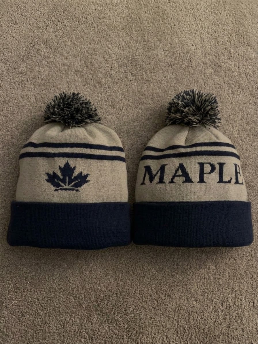 Pre-Order Grey & Navy V1 Knit Bobble Hat NOW