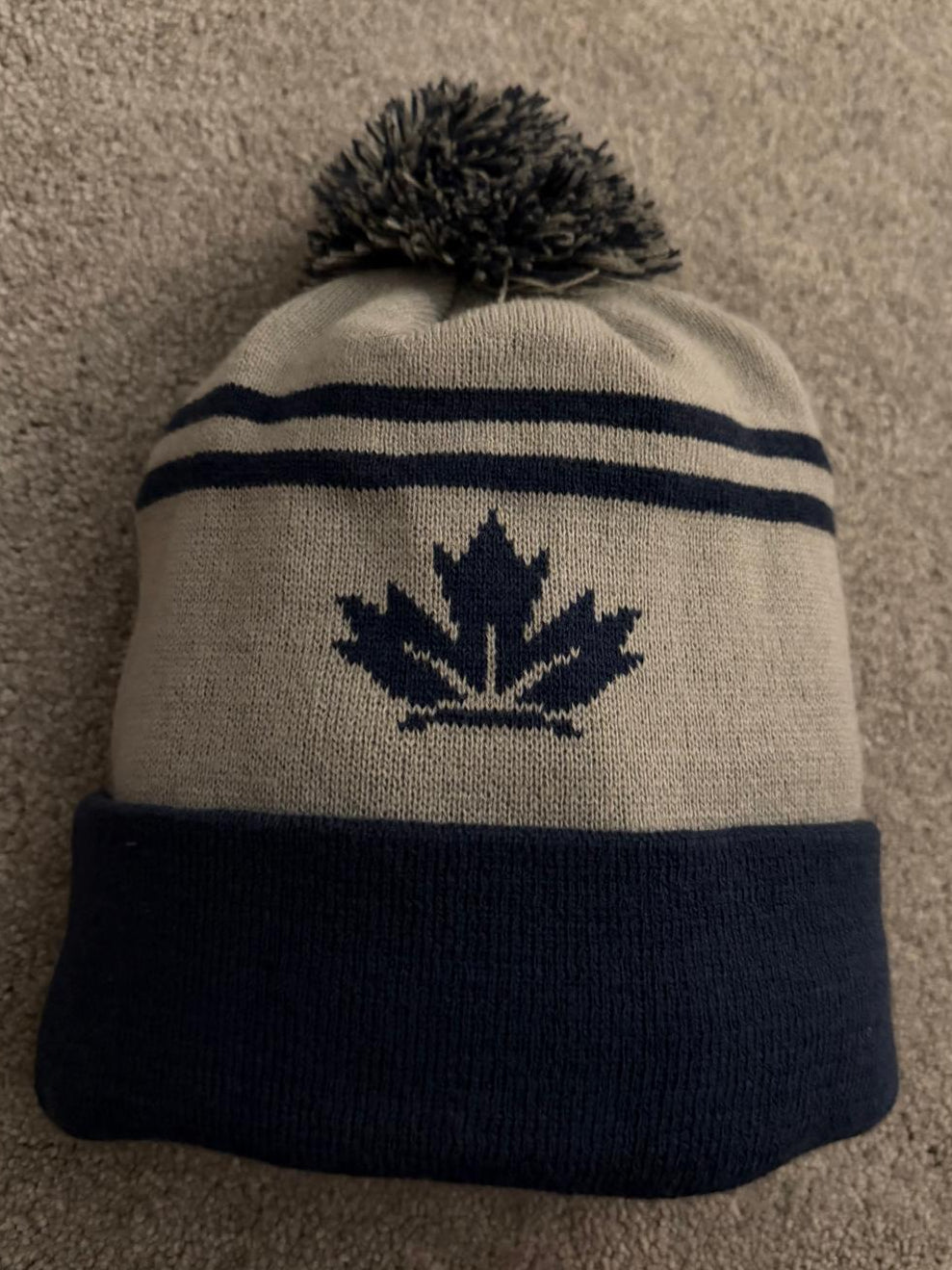 Pre-Order Grey & Navy V1 Knit Bobble Hat NOW