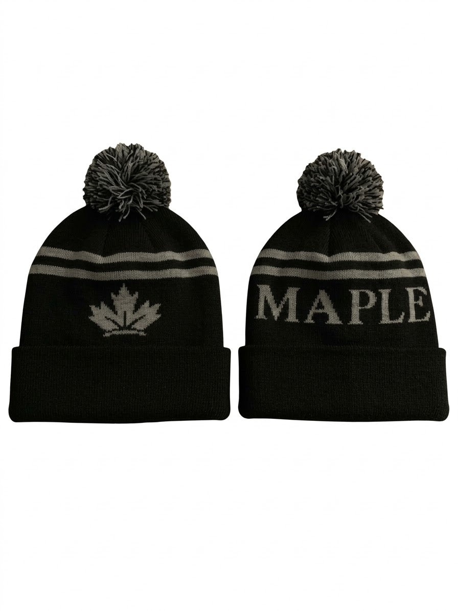 Pre-Order Black & Grey V1 Knit Bobble Hat NOW