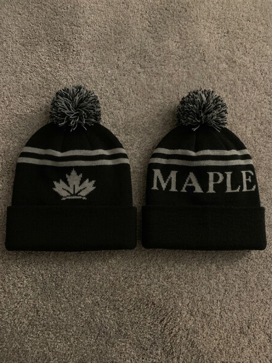 Pre-Order Black & Grey V1 Knit Bobble Hat NOW