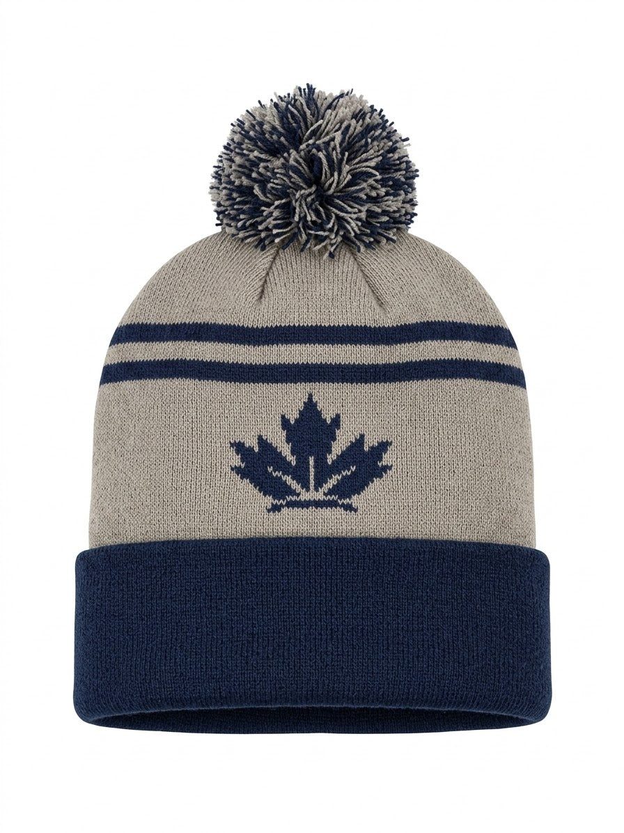 Pre-Order Grey & Navy V1 Knit Bobble Hat NOW